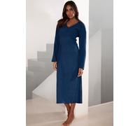 Strickkleid LASCANA "/ Rippkleid/ Loungekleid" Gr. 40/42, N-Gr, blau (blau, melange) Damen Kleider (62501928-40) blau, melange