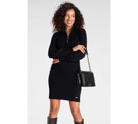 Strickkleid LAURA SCOTT, Damen, Gr. 36, N-Gr, schwarz, Strick, Obermaterial: 70% Viskose, 30% Polyamid, clean, unifarben, figurbetont kurz, Bündchen, Kleider Strickkleid, mit Troyer Kragen in Mini For