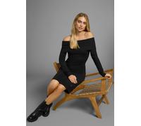 Strickkleid LAURA SCOTT, Damen, Gr. 38, N-Gr, schwarz, Strick, Obermaterial: 50% Viskose, 28% Polyester, 22% Polyamid, unifarben, figurbetont mini, Carmenausschnitt, Bündchen, Kleider Strickkleid, mit