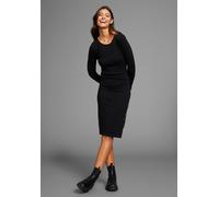 Strickkleid LAURA SCOTT, Damen, Gr. 40, N-Gr, schwarz, Strick, Obermaterial: 70% Viskose, 30% Polyamid, clean, unifarben, figurbetont kniebedeckend, Rundhals, Bündchen, Kleider Strickkleid, Länge knie