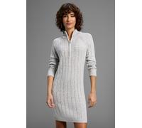 Strickkleid LAURA SCOTT, Damen, Gr. 40, N-Gr, weiß, grau, mealnge, Strick, Obermaterial: 50% Baumwolle, 50% Polyacryl, unifarben, lässig geschnitten mini, hoch geschlossener Ausschnitt, Raglanärmel, K