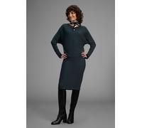 Strickkleid LAURA SCOTT, Damen, Gr. 42, N-Gr, blau (petrol), Ottomane, Obermaterial: 70% Viskose, 30% Polyamid, unifarben, Basic, lässig geschnitten mini, Rundhals, Kleider Strickkleid, mit Fledermaus