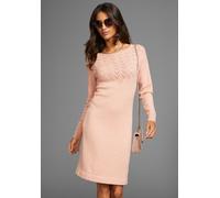 Strickkleid LAURA SCOTT, Damen, Gr. 42, N-Gr, rosa (rosa, melange), Strick, Obermaterial: 50% Viskose, 28% Polyester, 22% Polyamid, meliert, unifarben, figurbetont mini, Rundhals, Kleider Strickkleid,