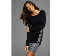 Strickkleid LAURA SCOTT, Damen, Gr. 42, N-Gr, schwarz, Feinstrick, Obermaterial: 50% Viskose, 30% Polyacryl, 20% Polyamid, meliert, unifarben, figurbetont mini, Rundhals, Kleider Strickkleid, mit modi