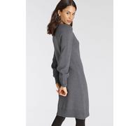 Strickkleid LAURA SCOTT, Damen, Gr. 44, N-Gr, grau (mittelgrau), Strick, Obermaterial: 50% Viskose, 26% Polyamid, 24% Polyester, clean, unifarben, figurbetont kurz, Rundhals, Raglanärmel angesetztes B