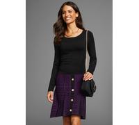 Strickkleid LAURA SCOTT, Damen, Gr. 44, N-Gr, schwarz, Feinstrick, Obermaterial: 70% Viskose (LENZING™ ECOVERO™), 30% Polyamid, Jacquardmuster, ausgestellt kurz, Rundhals, Kleider Strickkleid, mit edl