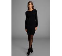 Strickkleid LAURA SCOTT, Damen, Gr. 44, N-Gr, schwarz, Strick, Obermaterial: 70% Viskose, 30% Polyamid, clean, unifarben, sehr figurbetont Mini, Rundhals, Kleider Strickkleid, mit femininem Bindedetai