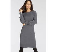 Strickkleid LAURA SCOTT, Damen, Gr. 46, N-Gr, grau (mittelgrau), Strick, Obermaterial: 50% Viskose, 26% Polyamid, 24% Polyester, clean, unifarben, figurbetont kurz, Rundhals, Raglanärmel angesetztes B