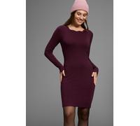 Strickkleid LAURA SCOTT, Damen, Gr. 46, N-Gr, rot (bordeaux), Strick, Obermaterial: 70% Viskose, 30% Polyamid, clean, unifarben, figurbetont mini, Rundhals, Kleider Strickkleid, figurbetont und kurz -