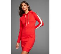 Strickkleid LAURA SCOTT, Damen, Gr. 46, N-Gr, rot (rot, weiß), Strick, Obermaterial: 50% Viskose, 26% Polyamid, 24% Polyester, kontrastfarbene Details, unifarben, unifarben mit Farbeinsätzen, figurbet
