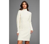 Strickkleid LAURA SCOTT, Damen, Gr. 48, N-Gr, beige, Strick, Obermaterial: 50% Baumwolle, 50% Polyacryl, Zopfmuster, clean, unifarben, lässig geschnitten mini, Rippbündchen, Kleider Strickkleid, mit Z