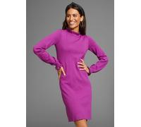 Strickkleid LAURA SCOTT, Damen, Gr. 48, N-Gr, lila, Strick, Obermaterial: 50% Viskose, 28% Polyester, 22% Polyamid, clean, unifarben, figurbetont mini, Rundhals, Rüschen, Kleider Strickkleid, aus Visk