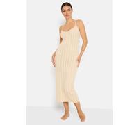 Strickkleid LSCN BY LASCANA "mit tiefem Rückenausschnitt", Damen, Gr. 40, N-Gr, creme, Strick, Obermaterial: 60% Baumwolle, 40% Polyacryl, unifarben, figurbetont ca. Mitte Wade, V-Ausschnitt, Kleider 