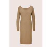 Strickkleid MADELEINE "Strickkleid Elegantes Kleid mit abnehmbarem Kragen", Damen, Gr. 40, N-Gr, beige (cappuccino, melange), Obermaterial: 50% Schurwolle WV. 40% Baumwolle CO. 10% Polyamid PA., Kleid