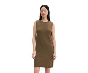 Strickkleid MARC O'POLO "aus Organic Cotton-Leinen-Mix", Damen, Gr. XXL, Normalgrößen, burnt coffee melange, Obermaterial: 52% Baumwolle, 48% Leinen, unifarben, slim fit knielang, Rundhals, Kleider St