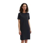 Strickkleid MARC O'POLO "aus Organic Cotton-Leinen-Mix", Damen, Gr. XXL, Normalgrößen, deep night blau, Obermaterial: 90% Baumwolle, 10% Leinen, unifarben, loose fit knielang, Rundhals, Rollkante, Kle