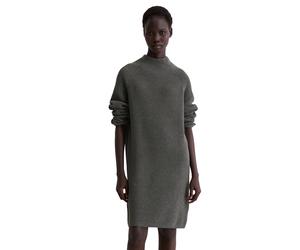 Strickkleid MARC O'POLO "aus reinem Organic Cotton", Damen, Gr. 38, Normalgrößen, warm granite melange, Obermaterial: 100% Baumwolle, unifarben, loose fit, Kleider Strickkleid (74274618-38) warm grani