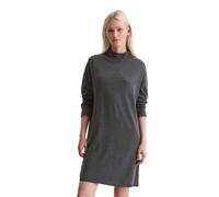 Strickkleid MARC O'POLO "aus softem Schurwolle-Mix", Damen, Gr. 46, Normalgrößen, grau (dunkelgrau melange), Obermaterial: 50% Schurwolle, 33% Viskose, 17% Polyamid, unifarben, relaxed fit kurz, Rippb