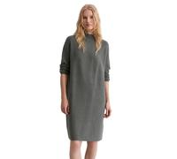 Strickkleid MARC O'POLO "aus softer Bio-Baumwolle", Damen, Gr. 34, Normalgrößen, Langarm, grau (warm granite melange), Obermaterial: 100% Baumwolle, unifarben, loose fit ca. Mitte Knie, Kleider Strick