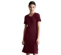 Strickkleid MARC O'POLO DENIM "aus geripptem Organic Cotton-Mix", Damen, Gr. S, Normalgrößen, rot (merlot rot), Obermaterial: 81% Baumwolle, 19% Polyamid, unifarben, slim fit kurz, Rundhals, Kleider S