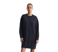 Strickkleid MARC O'POLO DENIM "aus Soft Cotton Stretch", Damen, Gr. S, Normalgrößen, blau (blau depths), Obermaterial: 58% Baumwolle, 25% Polyamid, 17% Polyester, unifarben, loose fit knielang, Rundha