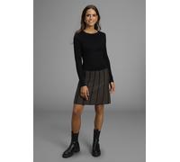 Strickkleid MELROSE, Damen, Gr. 40, N-Gr, schwarz (schwarz, braun), Feinstrick, Obermaterial: 70% Viskose, 30% Polyamid, Jacquardmuster, sehr figurbetont mini, Rundhals, Kleider Strickkleid, für Party