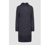 Strickkleid mit Stehkragen und überschnittenen Schultern 44 blau