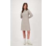Strickkleid MONARI "Kleid Strick Lurex 92cm", Damen, Gr. 40, N-Gr, beige (greige), Strick, Obermaterial: 46% Baumwolle, 45% Polyacryl, 9% metallisierte Fasern, unifarben, regular fit kniefrei, Rundhal