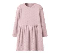 Strickkleid NAME IT "NMFLONA LS DRESS", Mädchen, Gr. 104, N-Gr, Langarm, Strick, violet ice, Strick, Obermaterial: 57% Baumwolle, 38% Modal, 5% Elasthan, bedruckt, regular fit kniefrei, Rundhals, Klei