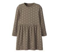 Strickkleid NAME IT "NMFLONA LS DRESS", Mädchen, Gr. 98, N-Gr, Langarm, Strick, taupe gray, Strick, Obermaterial: 57% Baumwolle, 38% Modal, 5% Elasthan, bedruckt, regular fit kniefrei, Rundhals, Kleid