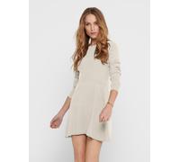 Strickkleid ONLY "ONLALMA L/S O-NECK DRESS KNT NOOS", Damen, Gr. M, N-Gr, weißcap gray, Jersey, Obermaterial: 80% Viskose, 20% Nylon, unifarben, figurbetont Po-bedeckend, Rundhals, Kleider Strickkleid