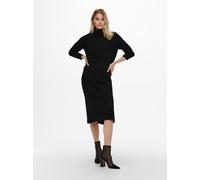 Strickkleid ONLY "ONLBRANDIE L/S ROLL NECK DRESS", Damen, Gr. XS (34), N-Gr, schwarz, Strick, Obermaterial: 81% Polyacryl, 19% Polyester, unifarben, lässig geschnitten wadenlang, Kleider Strickkleid (