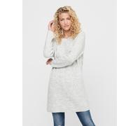 Strickkleid ONLY "ONLCAROL", Damen, Gr. L, N-Gr, grau (light grau melange), Strick, Obermaterial: 72% Polyacryl, 25% Polyester, 3% Elasthan, meliert, gerade ca. Mitte Oberschenkel, Rundhals, Kleider S