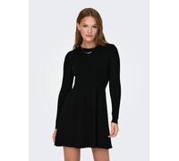 Strickkleid ONLY "ONLFIA LS CABLE DRESS KNT", Damen, Gr. XL, N-Gr, schwarz, Strick, Obermaterial: 50% Viskose, 27% Nylon, 23% Polyester, unifarben, regular fit ca. Mitte Oberschenkel, Rundhals, Kleide