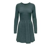 Strickkleid ONLY "ONLFIA LS CABLE DRESS KNT", Damen, Gr. XS, N-Gr, grün (balsam grün detail:with melange), Strick, Obermaterial: 50% Viskose, 27% Nylon, 23% Polyester, meliert, regular fit ca. Mitte O