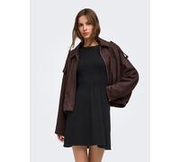 Strickkleid ONLY "ONLFIA LS FIT FLARE ONEC DRESS CS KNT", Damen, Gr. XL, N-Gr, Langarm, Strick, schwarz, Strick, Obermaterial: 50% Viskose, 27% Nylon, 23% Polyester, unifarben, Midi, Rundhals, Kleider
