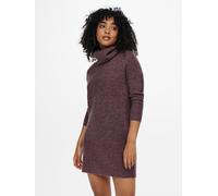 Strickkleid ONLY "ONLJANA L/S COWLNCK DRESS", Damen, Gr. M, N-Gr, lila (colorot rose braun melange), Rippstrick, Obermaterial: 62% Polyacryl, 15% Nylon, 13% Polyester, 7% Wolle, 3% Elasthan, meliert,