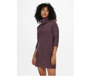 Strickkleid ONLY "ONLJANA L/S COWLNCK DRESS", Damen, Gr. M, N-Gr, lila (colorot rose braun melange), Rippstrick, Obermaterial: 62% Polyacryl, 15% Nylon, 13% Polyester, 7% Wolle, 3% Elasthan, meliert, 