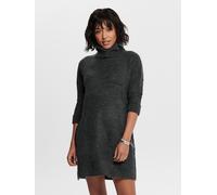 Strickkleid ONLY "ONLJANA L/S COWLNCK DRESS", Damen, Gr. S, N-Gr, grau (colorot dunkelgrau melange), Rippstrick, Obermaterial: 62% Polyacryl, 15% Nylon, 13% Polyester, 7% Wolle, 3% Elasthan, meliert,