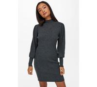 Strickkleid ONLY "ONLKATIA L/S DRESS KNT NOOS", Damen, Gr. XL, N-Gr, grau (dunkelgrau melange), Strick, Obermaterial: 50% Viskose, 27% Nylon, 23% Polyester, meliert, regular fit ca. Mitte Oberschenkel