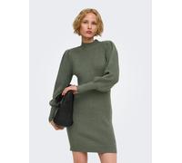 Strickkleid ONLY "ONLKATIA L/S DRESS KNT NOOS", Damen, Gr. XL, N-Gr, grün (kambaba), Strick, Obermaterial: 50% Viskose, 27% Nylon, 23% Polyester, unifarben, regular fit ca. Mitte Oberschenkel, hoch ge