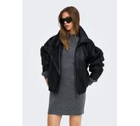 Strickkleid ONLY "ONLOLIVIA LS HIGH NECK DRESS CC KNT", Damen, Gr. S, N-Gr, grau (dunkelgrau melange), Strick, Obermaterial: 84% Polyester, 7% Polyacryl, 5% Wolle, 4% Elasthan, unifarben, regular fit