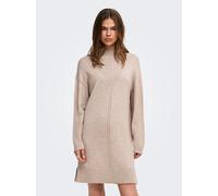 Strickkleid ONLY "ONLPRINCESS LS HIGHNECK DRESS KNT", Damen, Gr. XL, N-Gr, Langarm, Strick, beige (mocha meringue detail:melange), Strick, Obermaterial: 50% Viskose, 27% Nylon, 23% Polyester, meliert,