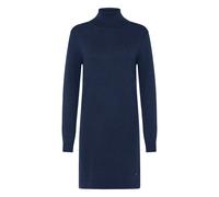 Strickkleid OXMO "Strickkleid OXAIDA ROLLNECK", Damen, Gr. XS, N-Gr, blau (total eclipse melange), Obermaterial: 70% Viskose CV. 30% Polyamid PA., Kleider Strickkleid (49284131-XS) total eclipse melan