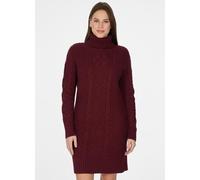 Strickkleid RAGWEAR "ODREI", Damen, Gr. L, N-Gr, Langarm, Strick, rot (wine rot), Strick, Obermaterial: 60% Baumwolle, 40% Polyester, unifarben, kniefrei, Kleider Strickkleid, mit Rollkragen und tolle