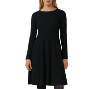 Strickkleid S.OLIVER BLACK LABEL, Damen, Gr. 46, N-Gr, schwarz (grau, schwarz), Feinstrick, Obermaterial: 71% Viskose, 29% Polyester, Strukturmuster, unifarben, regular fit, Rundhals, gerader Abschlus