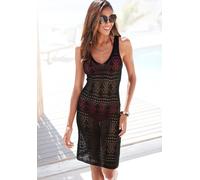 Strickkleid S.OLIVER, Damen, Gr. 36, N-Gr, schwarz, Strick, Obermaterial: 60% Baumwolle, 40% Polyester, unifarben, leicht transparent, sexy, figurbetont kniefrei, V-Ausschnitt, ohne Ärmel, Kleider, mi