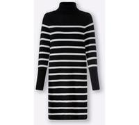 Strickkleid schwarz-ecru-gestreift 40