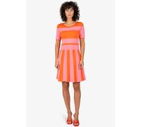 Strickkleid SPORTALM KITZBÜHEL, Damen, Gr. 46, N-Gr, rosa (pink dawn), Strick, Obermaterial: 62% Viskose, 38% Polyester, gemustert, gestreift, mehrfarbig, figurbetont knieumspielend, Rundhals, Kleider