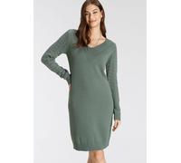 Strickkleid TAMARIS, Damen, Gr. 34, N-Gr, grün (salbei melange), Strick, Obermaterial: 50% Viskose, 28% Polyester, 22% Polyamid, figurbetont mini, V-Ausschnitt, Kleider Strickkleid, mit V-Ausschnitt u